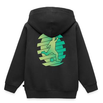 Fußball Fußballspieler Abstrakt Grün - Kinder Premium Organic Hoodie - Schwarz - Hinten - AI Model Kid Male (0cm)