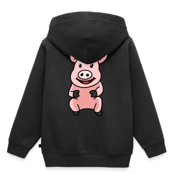 Cochon Truie Cochons Animaux Animal de ferme - Sweat Premium à capuche enfant bio - noir - Dos - AI Model Kid Male (0cm)