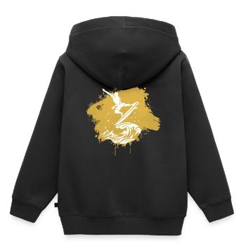 Surfen Surfer Surf Graffiti - Kinder Premium Organic Hoodie - Schwarz - Hinten - AI Model Kid Male (0cm)