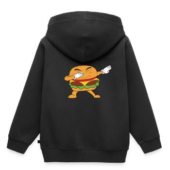 Hamburger - Sweat Premium à capuche enfant bio - noir - Dos - AI Model Kid Male (0cm)