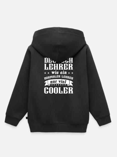 Enseignant allemand enseignant enseignant cadeau - Sweat Premium à capuche enfant bio - noir