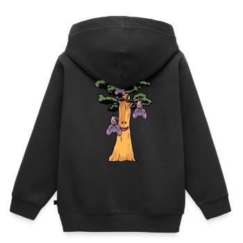 Naturschutz Ökologie Fledermaus Regenwald Waldtier - Kinder Premium Organic Hoodie - Schwarz - Hinten - AI Model Kid Male (0cm)