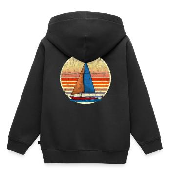navigation à voile - Sweat Premium à capuche enfant bio - noir - Dos - AI Model Kid Male (0cm)