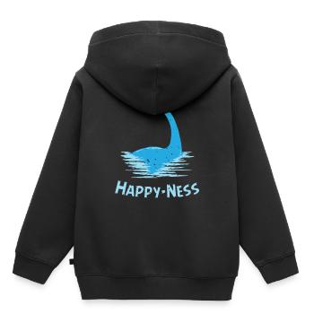 Écosse Monstre du Loch Ness Happy-Ness - Sweat Premium à capuche enfant bio - noir - Dos - AI Model Kid Male (0cm)