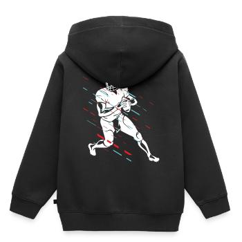 Football américain - Sweat Premium à capuche enfant bio - noir - Dos - AI Model Kid Male (0cm)