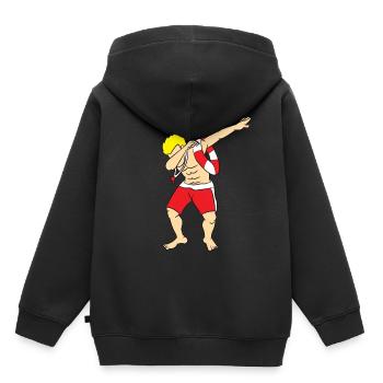 Dabbing Lifeguard, maître-nageur, sauveteur - Sweat Premium à capuche enfant bio - noir - Dos - AI Model Kid Male (0cm)
