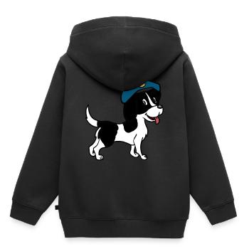 Hund Polizeihund Hunde Wachhund Haustiere Polizei - Kinder Premium Organic Hoodie - Schwarz - Hinten - AI Model Kid Male (0cm)