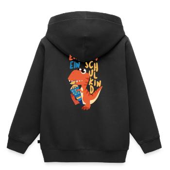 Enfin un cadeau d'inscription d'écolier de première année - Sweat Premium à capuche enfant bio - noir - Dos - AI Model Kid Male (0cm)