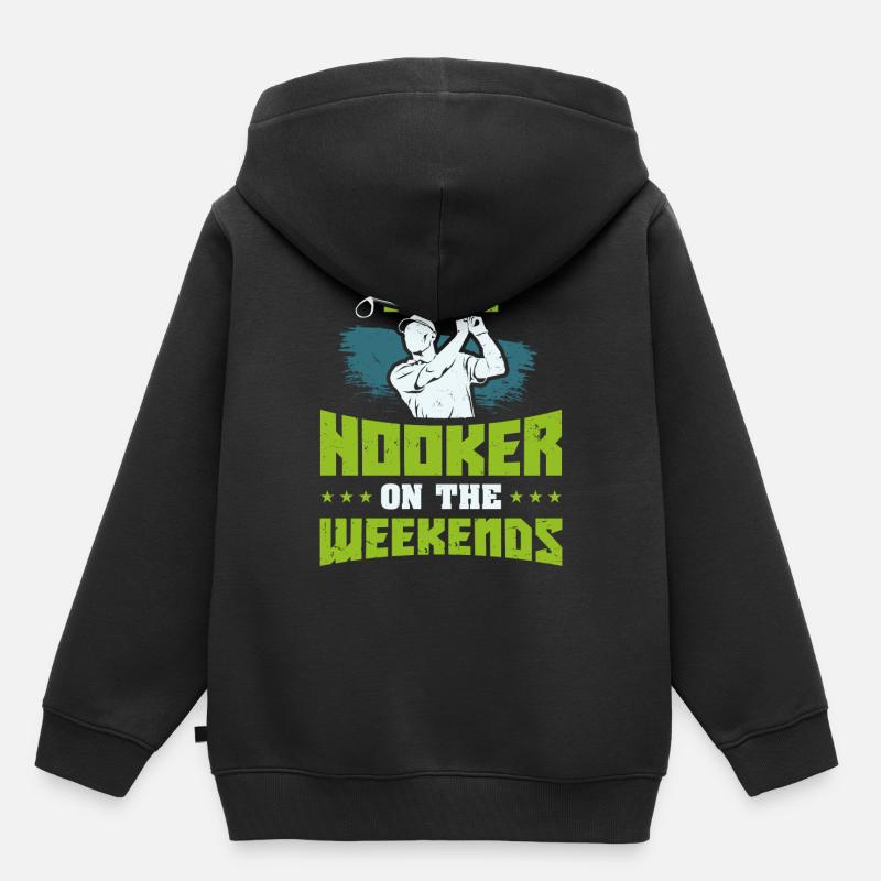 golf - Sweat Premium à capuche enfant bio - noir