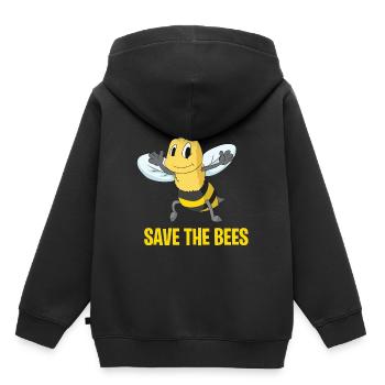 Sauvez les abeilles, abeille sympathique - Sweat Premium à capuche enfant bio - noir - Dos - AI Model Kid Male (0cm)