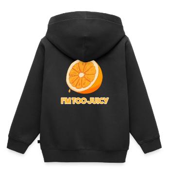 Jus de fruits orange Jus de fruits d'orange - Sweat Premium à capuche enfant bio - noir - Dos - AI Model Kid Male (0cm)