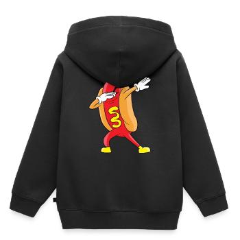 Tamponner hot dog - Sweat Premium à capuche enfant bio - noir - Dos - AI Model Kid Male (0cm)