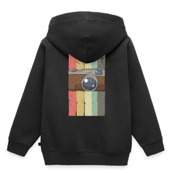 appareil photo - Sweat Premium à capuche enfant bio - noir - Dos - AI Model Kid Male (0cm)