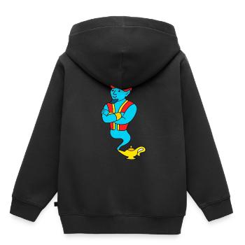 Le génie de la lampe magique - Sweat Premium à capuche enfant bio - noir - Dos - AI Model Kid Male (0cm)