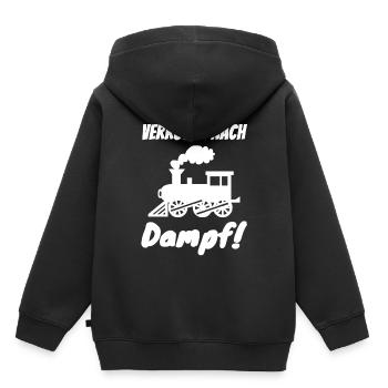 Eisenbahn Eisenbahner - Kinder Premium Organic Hoodie - Schwarz - Hinten - AI Model Kid Male (0cm)