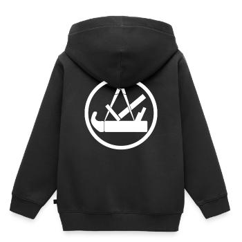 Schreiner symbole d’artisanat avec cercle - Sweat Premium à capuche enfant bio - noir - Dos - AI Model Kid Male (0cm)