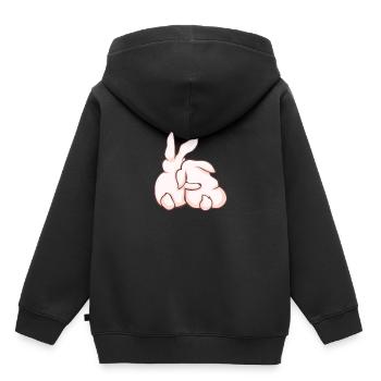 Hasen Kuscheln Love - Kinder Premium Organic Hoodie - Schwarz - Hinten - AI Model Kid Male (0cm)