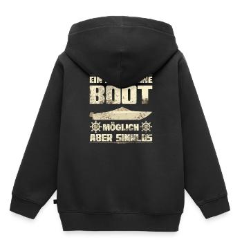 Motorboat A life without a boat Sport boat Captain - Kids Premium Organic Hoodie - black - Back - AI Model Kid Male (0cm)