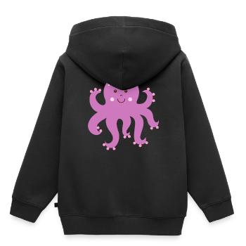 Pieuvre pieuvre pieuvre - Sweat Premium à capuche enfant bio - noir - Dos - AI Model Kid Male (0cm)