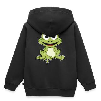Frosch quark Tier Wildtier Natur Wald Frösche - Kinder Premium Organic Hoodie - Schwarz - Hinten - AI Model Kid Male (0cm)