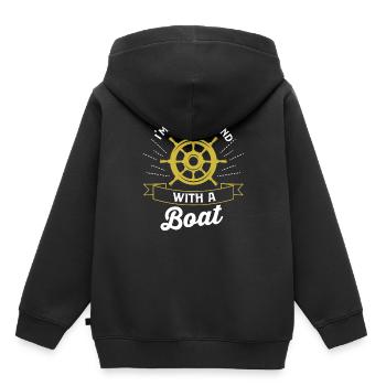 boat - Kids Premium Organic Hoodie - black - Back - AI Model Kid Male (0cm)