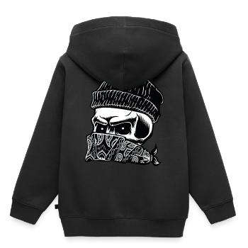 Skull, Totenkopf, Gang - Kinder Premium Organic Hoodie - Schwarz - Hinten - AI Model Kid Male (0cm)