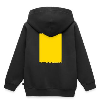 fond jaune - Sweat Premium à capuche enfant bio - noir - Dos - AI Model Kid Male (0cm)