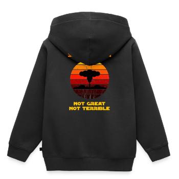3.6. Roentgen Pas Grand Pas Terrible - Sweat Premium à capuche enfant bio - noir - Dos - AI Model Kid Male (0cm)