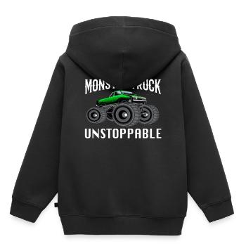 Monster Truck - Sweat Premium à capuche enfant bio - noir - Dos - AI Model Kid Male (0cm)