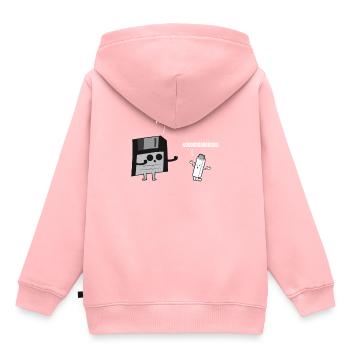 Je suis ton père Clé USB et disquette - Sweat Premium à capuche enfant bio - rose - Dos - AI Model Kid Female (0cm)