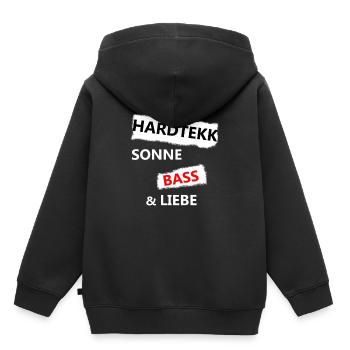 Hardtekk Tekk Techno Rave BPM Geburtstag Geschenk - Kinder Premium Organic Hoodie - Schwarz - Hinten - AI Model Kid Male (0cm)
