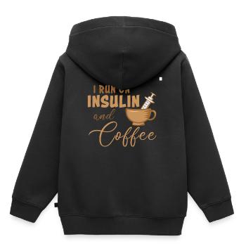 Diabetis Insulin Kaffee Tasse Spritze Diabetiker - Kinder Premium Organic Hoodie - Schwarz - Hinten - AI Model Kid Male (0cm)