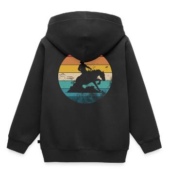 Sliding Stop Westernreiten Reining Geschenk - Kinder Premium Organic Hoodie - Schwarz - Hinten - AI Model Kid Male (0cm)