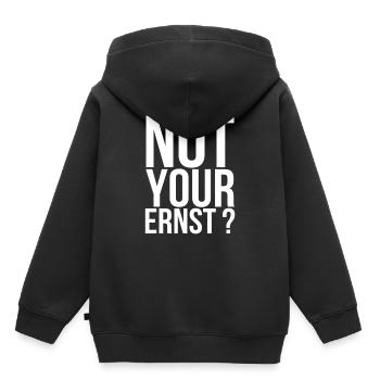 Paroles drôles - Sweat Premium à capuche enfant bio - noir - Dos - AI Model Kid Male (0cm)