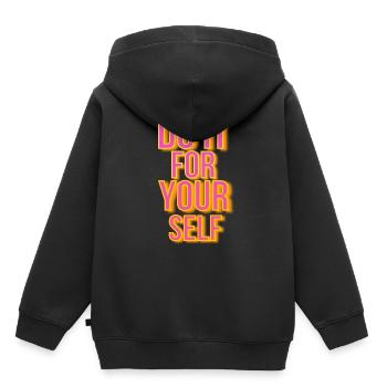 Mots de motivation - Sweat Premium à capuche enfant bio - noir - Dos - AI Model Kid Male (0cm)