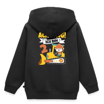 Kindergeburtstag 2 Jahre Kinder Geschenk Baustelle - Kinder Premium Organic Hoodie - Schwarz - Hinten - AI Model Kid Male (0cm)