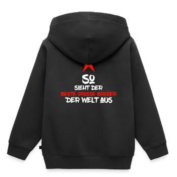 Großer Bruder - Kinder Premium Organic Hoodie - Schwarz - Hinten - AI Model Kid Male (0cm)