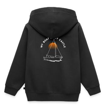 Mon bateau est mon bateau bateau bateau bateau - Sweat Premium à capuche enfant bio - noir - Dos - AI Model Kid Male (0cm)