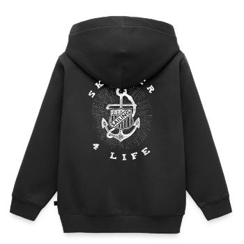 Skipper - Kinder Premium Organic Hoodie - Schwarz - Hinten - AI Model Kid Male (0cm)