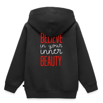 Citation disant - Sweat Premium à capuche enfant bio - noir - Dos - AI Model Kid Male (0cm)