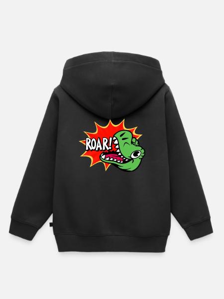 Dinosaur ROAR - Kinder Premium Organic Hoodie - Schwarz