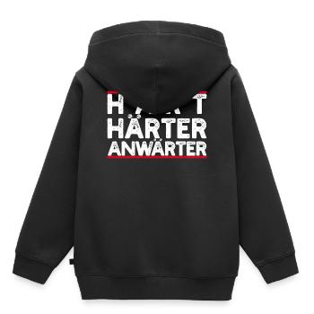 Hart Härter Anwärter Berufsanfänger - Kinder Premium Organic Hoodie - Schwarz - Hinten - AI Model Kid Male (0cm)