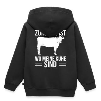 Bauer - Kinder Premium Organic Hoodie - Schwarz - Hinten - AI Model Kid Male (0cm)