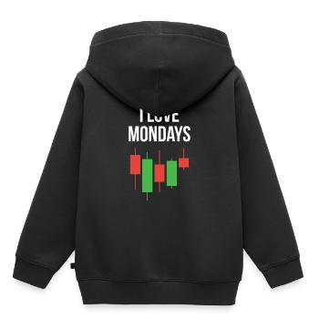 Stock market - I Love Mondays - Kinder Premium Organic Hoodie - Schwarz - Hinten - AI Model Kid Male (0cm)