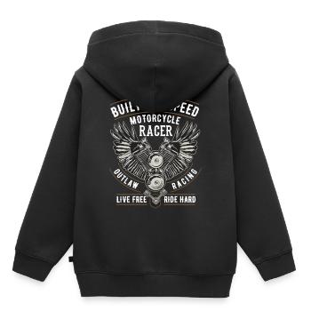 Motorrad Biker Racer Motor - Kinder Premium Organic Hoodie - Schwarz - Hinten - AI Model Kid Male (0cm)