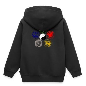 Qi Gong Qigong Méditation Thai Chi - Sweat Premium à capuche enfant bio - noir - Dos - AI Model Kid Male (0cm)