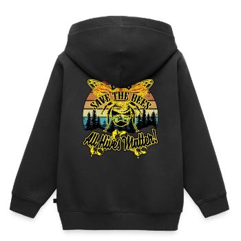 Biene Rettet die Bienen Imker Bienenstock - Kinder Premium Organic Hoodie - Schwarz - Hinten - AI Model Kid Male (0cm)