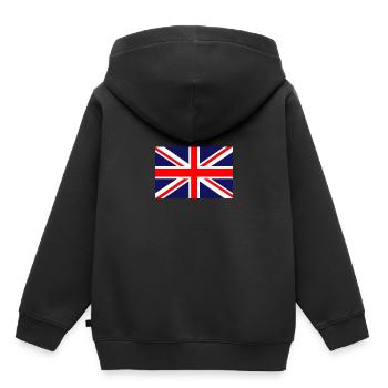 Royaume-Uni Royaume-Uni Londres - Sweat Premium à capuche enfant bio - noir - Dos - AI Model Kid Male (0cm)