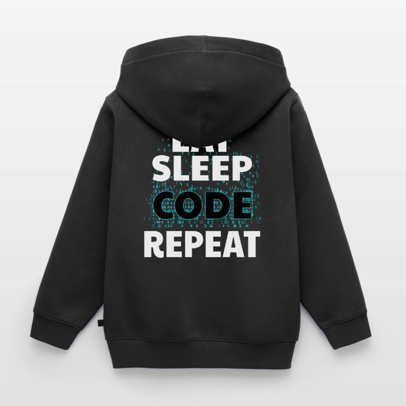 Eat Sleep Code Informatik Programmieren Nerd Java Kinder Premium Organic Hoodie