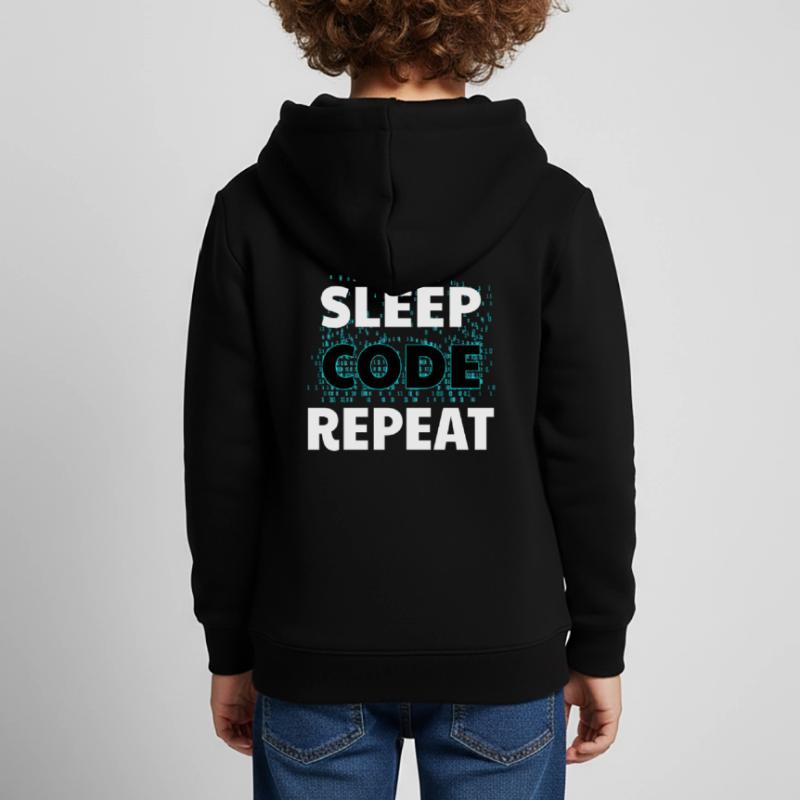 Eat Sleep Code Informatik Programmieren Nerd Java Kinder Premium Organic Hoodie